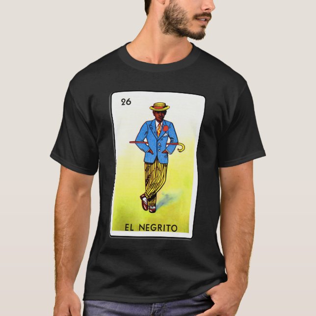 Traditional Meican card game N26 El negrito Premiu T-Shirt (Front)