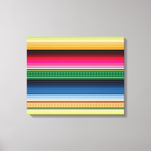 Traditional Mexican Blanket Serape Canvas Print (Front)