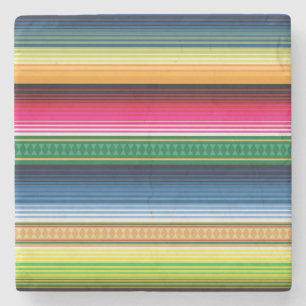 Traditional Mexican Blanket Serape Stone Coaster