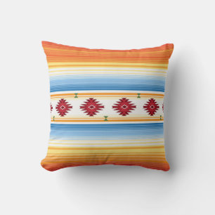 Traditional Mexican Serape Blanket Pattern Cushion