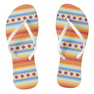 Traditional Mexican Serape Blanket Pattern Jandals