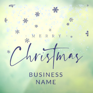 Traditional Minimalist Navy Snowflakes