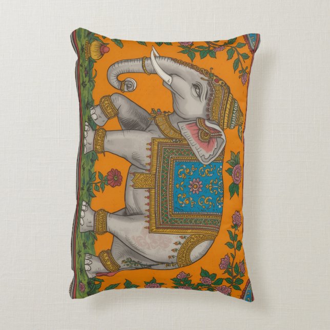 Traditional Mithila style elephant pillow (Back(Vertical))