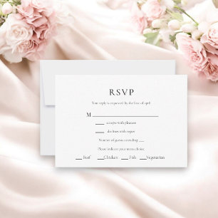 Traditional modern wedding rsvp card