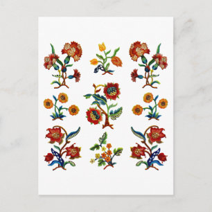 Traditional Monmouth Jacobean Embroidery Postcard