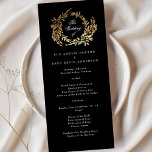 Traditional Monogram Black Crest Classic Wedding Programme<br><div class="desc">onyx tuxedo black traditional Monogram Crest Classic Elegant Wedding _____________________________ ***this design is part of a collection*** Experience the charm of timeless elegance with my formal Traditional Monogram Wreath Classic and Elegant Wedding Collection. This collection features personalised monogrammed designs with an intricately woven wreath and frame, encapsulating the essence of...</div>