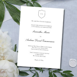 Traditional Monogram Classic Formal Wedding  Invitation