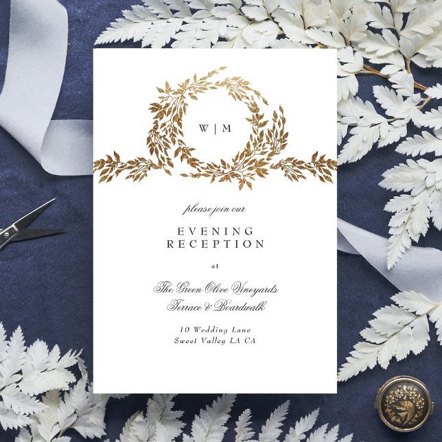 traditional Monogram Crest Classic Elegant Wedding Enclosure Card (Creator Uploaded)