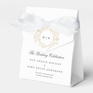 traditional Monogram Crest Classic Elegant Wedding Favour Box