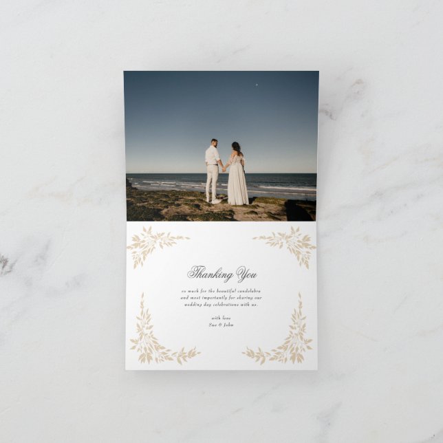 traditional Monogram Crest Classic Elegant Wedding Thank You Card (Inside)