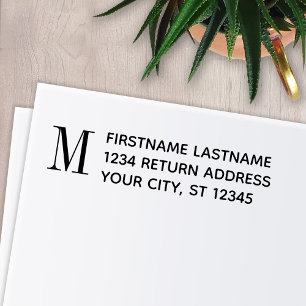 Traditional Monogram with Name Return Address Self-inking Stamp