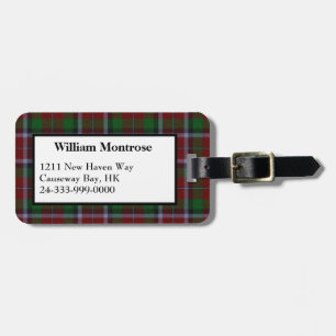 Traditional Montrose Tartan Plaid Luggage Tag