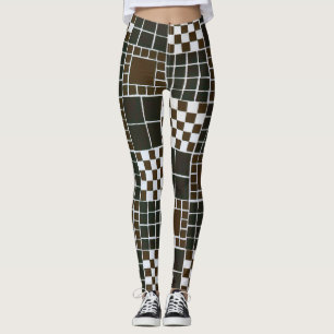Traditional Mosaic Box Tiles Patterned Leggings