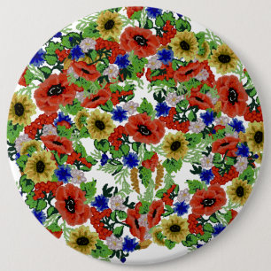 Traditional Motif, Romanian Traditional Motif T-S 6 Cm Round Badge