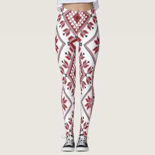 Traditional Motif, Romanian Traditional Motif T-S Leggings