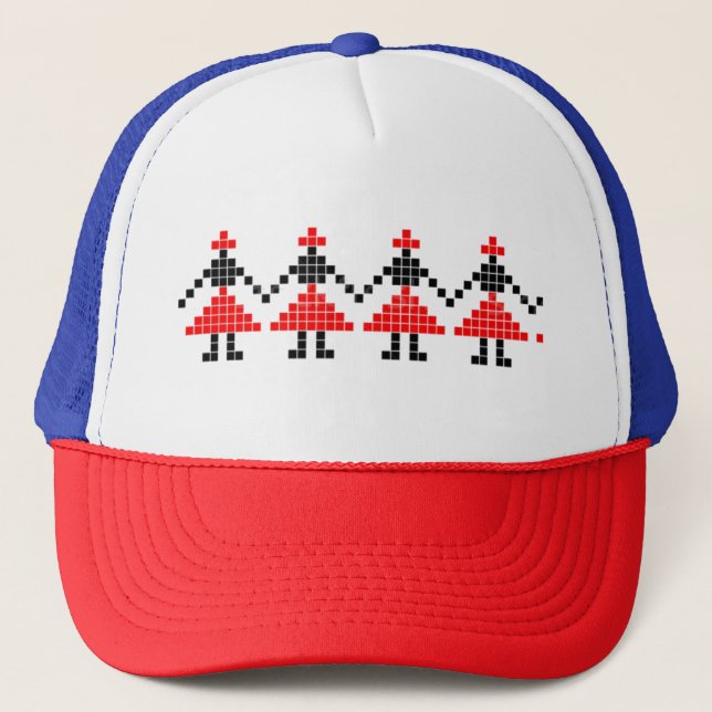 Traditional Motif, Romanian Traditional Motif  T-S Trucker Hat (Front)