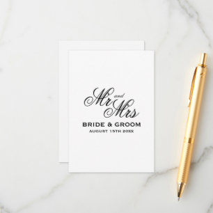 Traditional Mr & Mrs wedding enclosure card