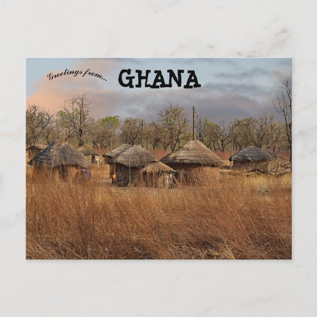 Traditional Mud Huts in Ghana Postcard (Front)