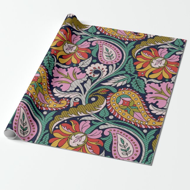 Traditional Mughal Allover Designart,asian,backgro Wrapping Paper (Unrolled)