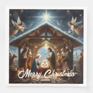 Traditional Nativity Scene Napkin