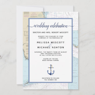 Traditional Nautical Event / Wedding   Florida Invitation