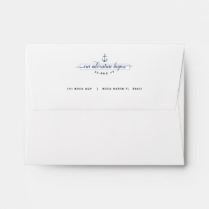 Traditional #Nautical #Wedding RSVP   #Florida Envelope