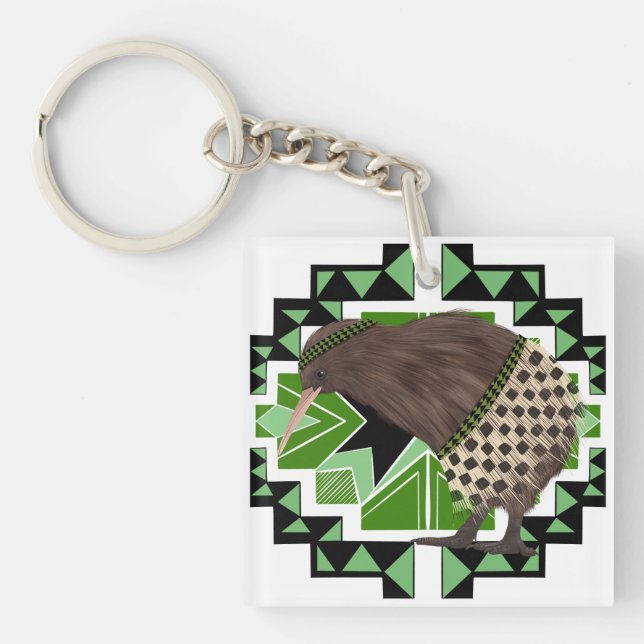 Traditional New Zealand National Bird- Kiwi Bird Key Ring (Front)
