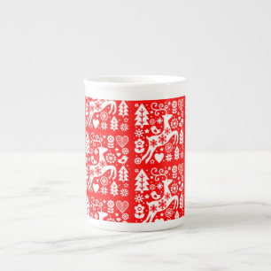 Traditional Nordic Christmas Decor Bone China Mug