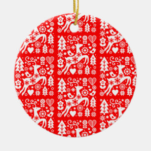 Traditional Nordic Christmas Decor Ceramic Tree Decoration