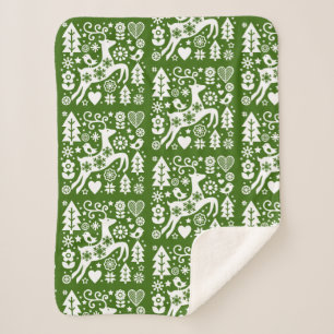 Traditional Nordic Christmas Decor Sherpa Blanket