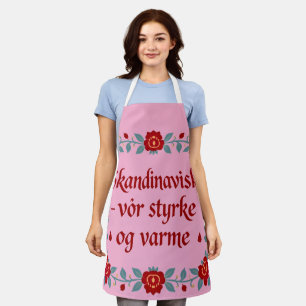  Traditional Norwegian Folk Art Floral Kitchen  Apron