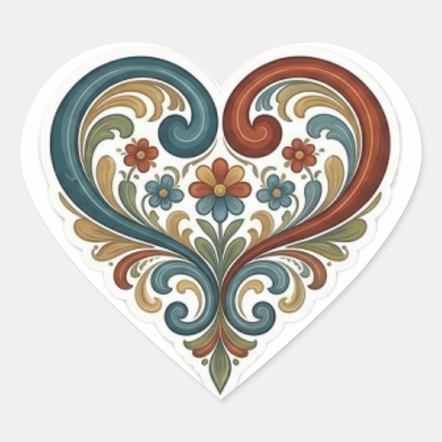 Traditional Norwegian Rosemaling Stickers (Front)