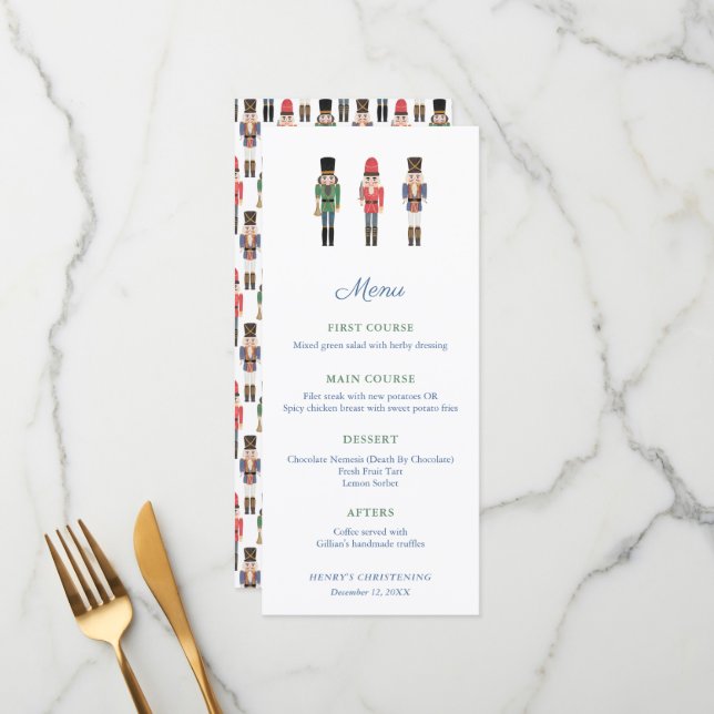 Traditional Nutcracker Ballet Christmas Party Menu (Front/Back In Situ)
