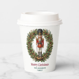 Traditional Nutcracker Christmas Personalised Paper Cups