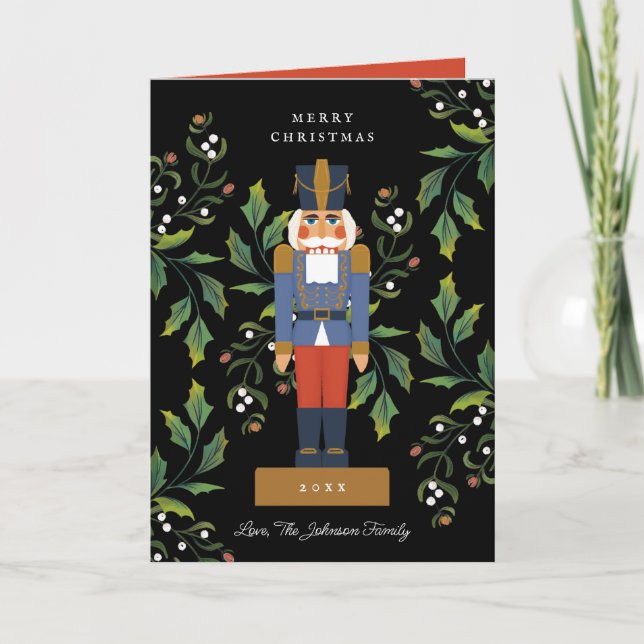 Traditional Nutcracker Holiday Card (Front)