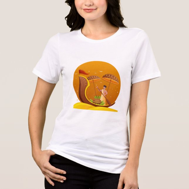 Traditional Onam Festival Tri-Blend Shirt (Front)
