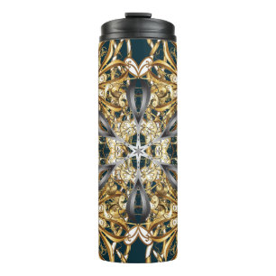 Traditional orient ornament. Classic vintage backg Thermal Tumbler
