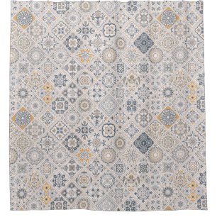 Traditional ornament Portuguese and Spanish Boho  Shower Curtain