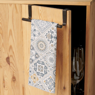 Traditional ornament Portuguese and Spanish Boho  Tea Towel