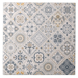 Traditional ornament Portuguese and Spanish Boho Tile