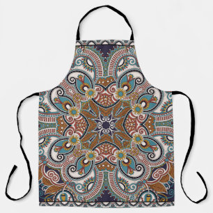 Traditional ornamental floral paisley bandanna. Yo Apron
