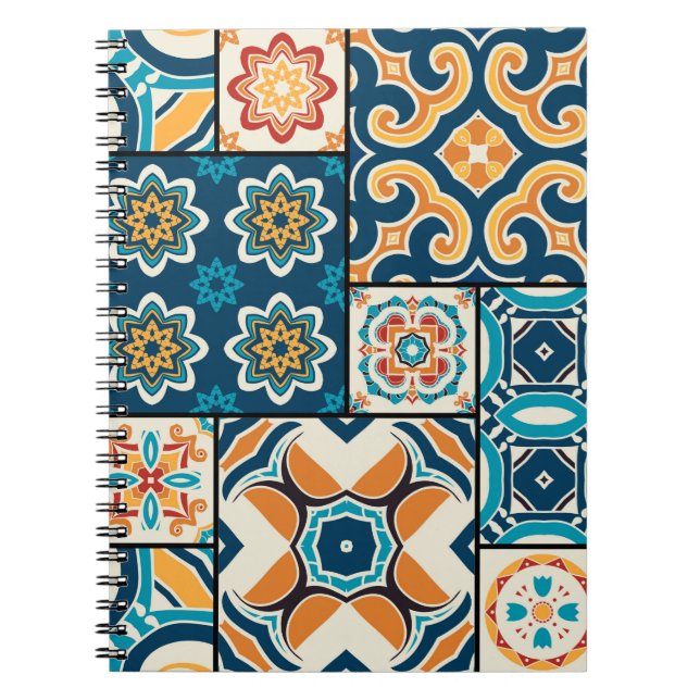 Traditional ornate portuguese decorative colour ti notebook (Front)