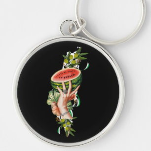 Traditional Palestine elements in palestine map Key Ring