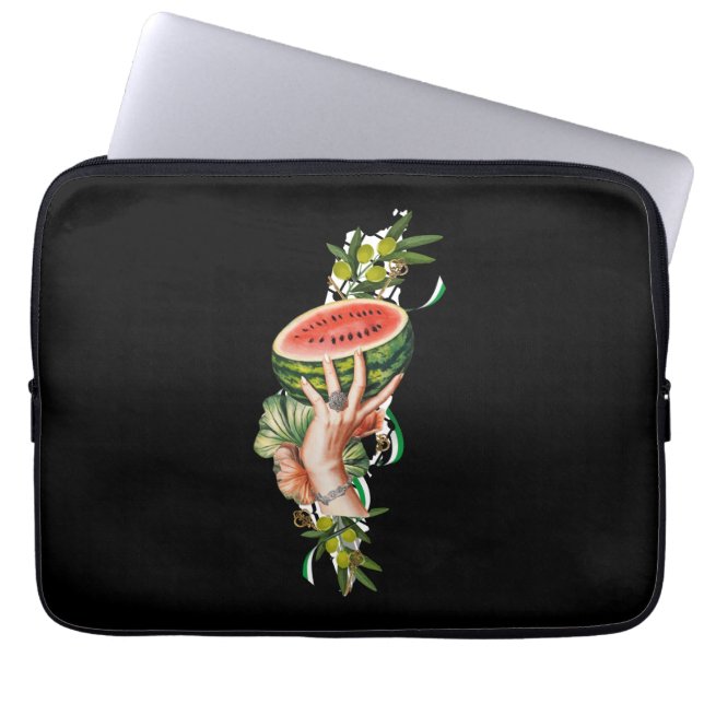 Traditional Palestine elements in palestine map Laptop Sleeve (Front)