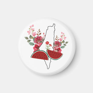 Traditional Palestine elements in palestine map Magnet