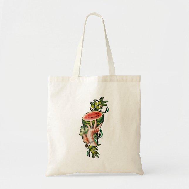 Traditional Palestine elements in palestine map Tote Bag (Front)