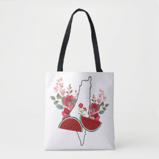 Traditional Palestine elements in palestine map Tote Bag
