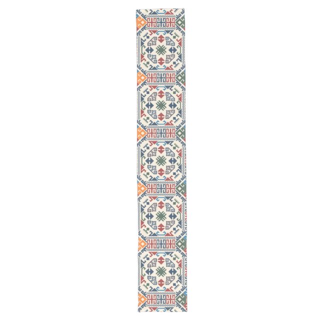 Traditional Palestine Embroidery tatreez boho Long Table Runner (Front)