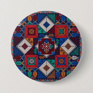 Traditional Palestine Embroidery tatreez  colorful 7.5 Cm Round Badge