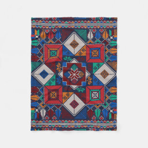 Traditional Palestine Embroidery tatreez colourfu Fleece Blanket